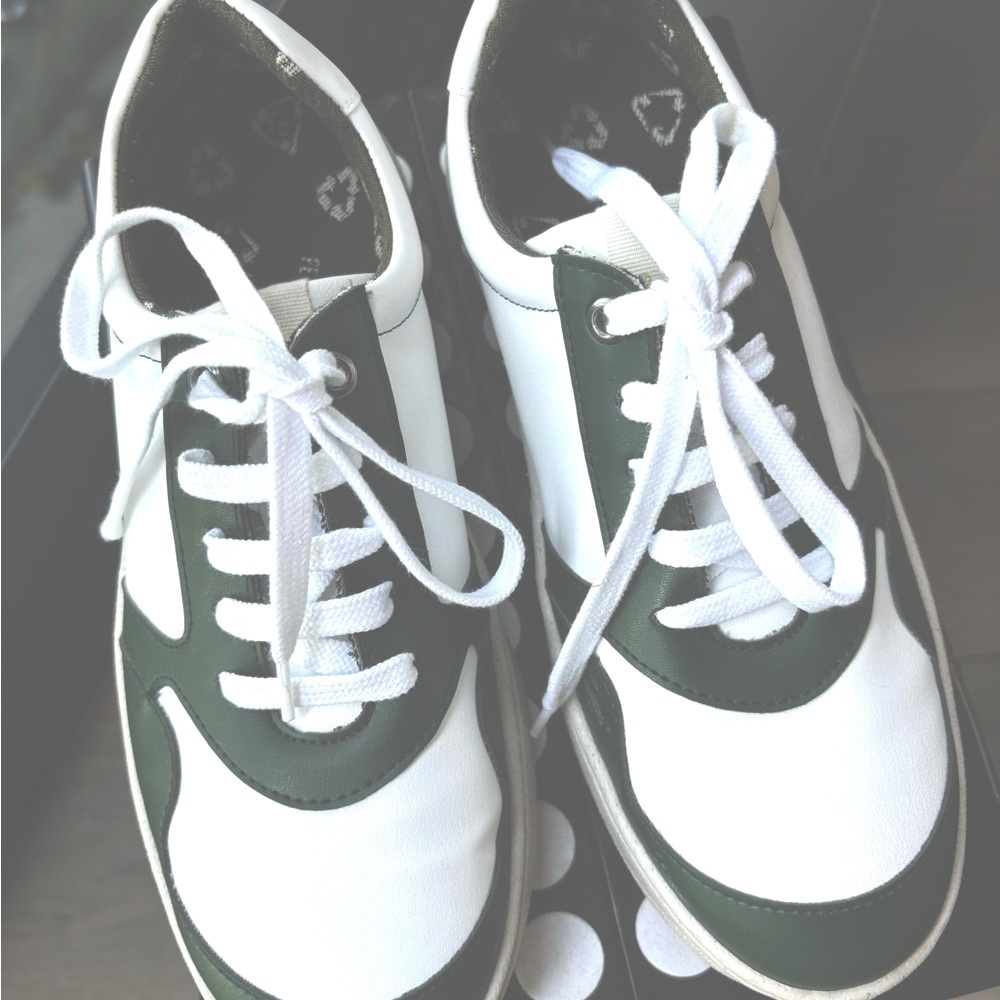 White and Green Sneakersb